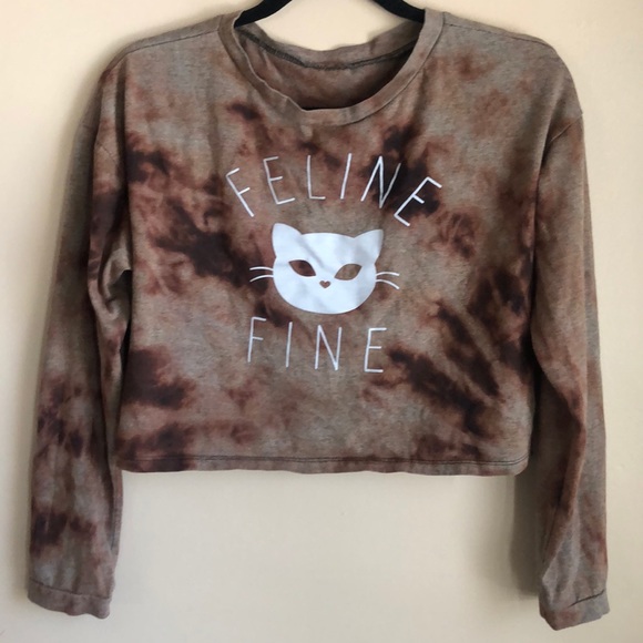 Reverse Tie-Dye Crop Top 💎One of a Kind💎 🐈‍⬛ - Picture 1 of 2